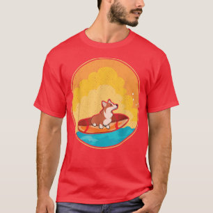 Cute Corgi Dog Lover Tee Wave Corgi Surfing Dog De