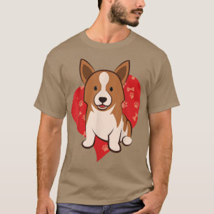 Cute Corgi Dog LoverBaby Corgi With Heart Mum Dad T-Shirt