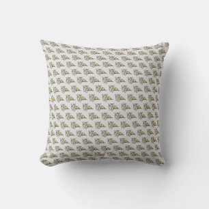 Cute Corgi Dog Pattern on Grey Background Cushion