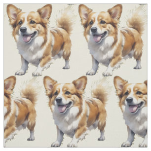 Cute Corgi Dog Pet Dog Lover Art Fabric