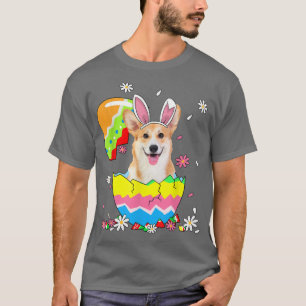 Cute Corgi Dog Pet Hunting Egg Bunny Easter Day T-Shirt