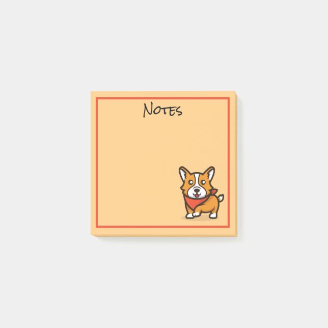 Cute Corgi Dog Post-It Notes (Front)