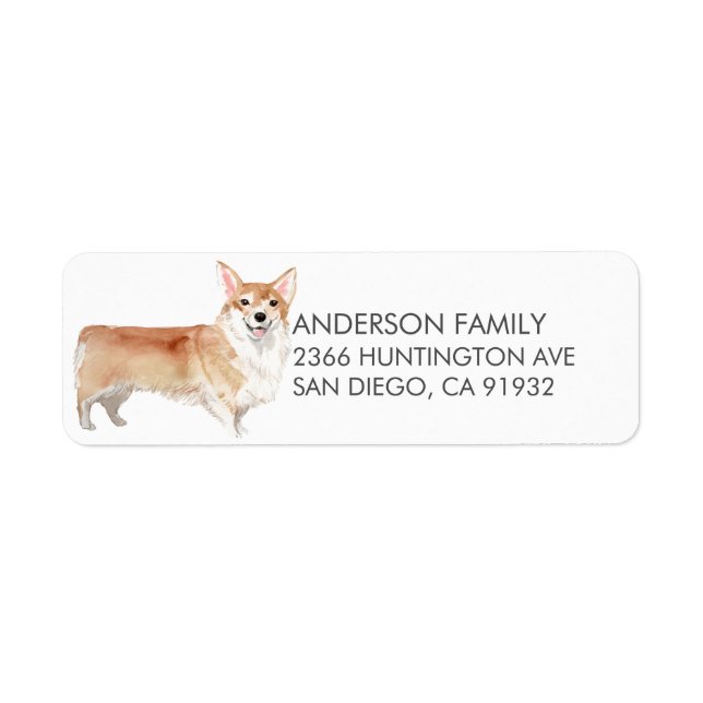 Cute Corgi Dog Return Address Label (Front)