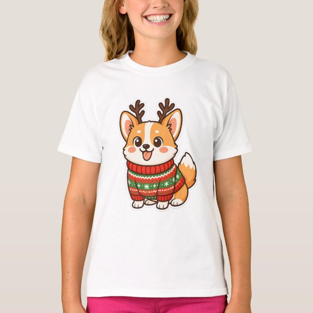 Cute Corgi Dog Ugly Christmas Sweater Holiday Swea (Front)