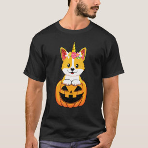 Cute Corgi Dog Unicorn Pumpkin Halloween Costume G T-Shirt