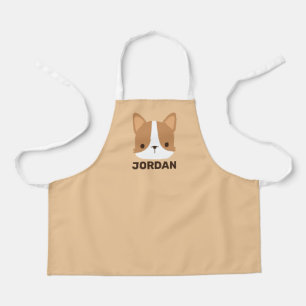 Cute Corgi Dog with Personalised Name Apron