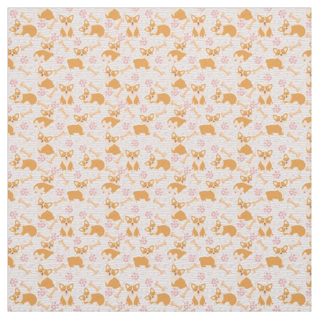 Cute corgi dogs fabric (Swatch)