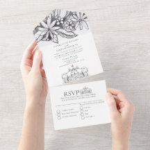 Cute Corgi Dogs Pencil Drawing Wedding