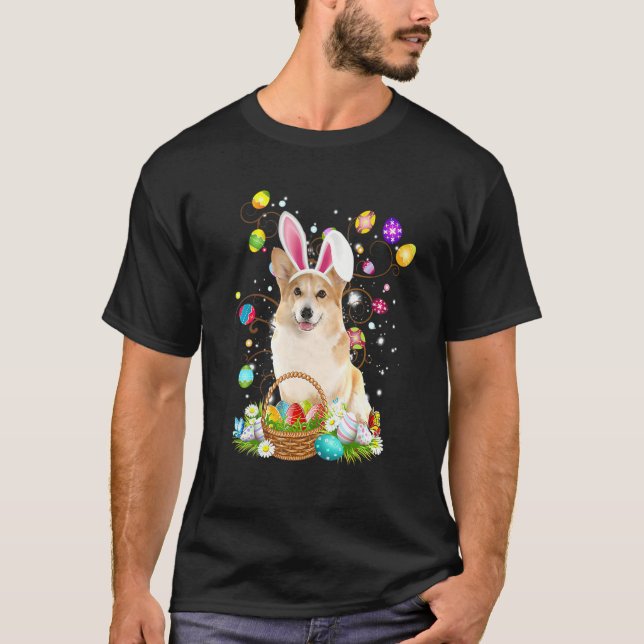 Cute Corgi Egg  Easter Day Dog Dad Dog Mum T-Shirt (Front)