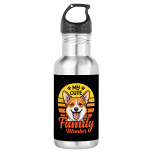 Cute Corgi Family Member Dog Lover 532 Ml Water Bottle