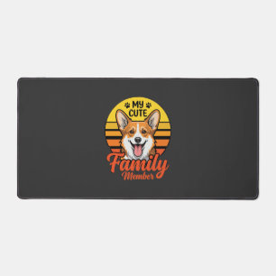 Cute Corgi Family Member Dog Lover Desk Mat
