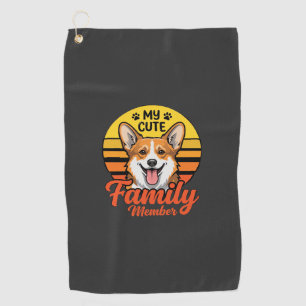 Cute Corgi Family Member Dog Lover Golf Towel