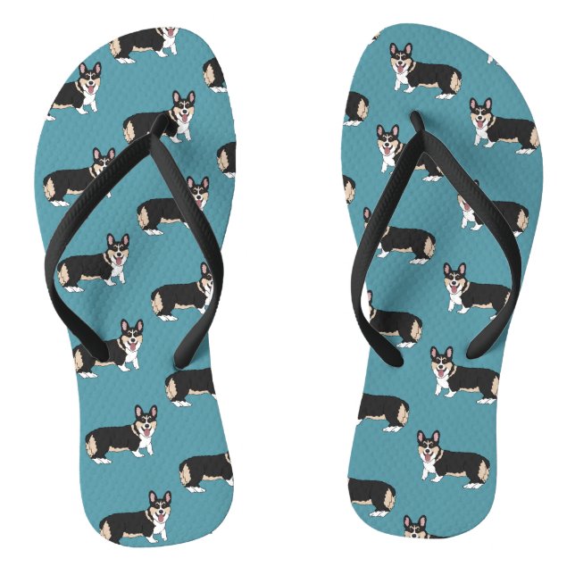 Cute Corgi  Flip Flops (Footbed)