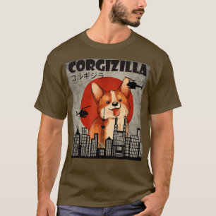 Cute Corgi , Funny CorgiZilla , Japanese Style  T-Shirt