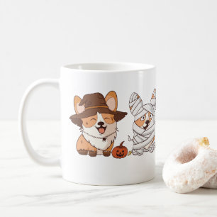 Cute Corgi Halloween Costumes Whimsical Holiday Mu Coffee Mug