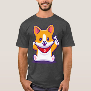 Cute Corgi Holding Bone T-Shirt
