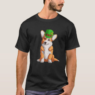 Cute Corgi Irish Pub Clover Lover St Patrick's Day T-Shirt
