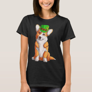 Cute Corgi Irish Pub Clover Lover St Patrick's Day T-Shirt