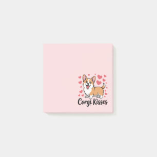Cute Corgi Kisses Pink Hearts Puppy Dog Lover Post-it Notes