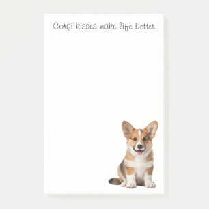 Cute Corgi Kisses Puppy Dog Funny Cardigan Corgis Post-it Notes