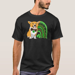 Cute Corgi Leprechaun Rainbow Shamrock St Patrick' T-Shirt