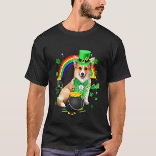 Cute Corgi Leprechaun Shamrock St Patrick's Day T-Shirt