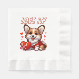 Cute Corgi Love Napkin