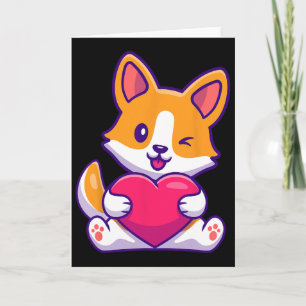 Cute Corgi Love Valentine Dog Lovers Casual Wear  Card