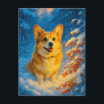 Cute Corgi Merry Happy Christmas Tree Postcard<br><div class="desc">Cute Corgi Winter Snow Red Berries Merry Happy Christmas Tree Gifts Postcard</div>