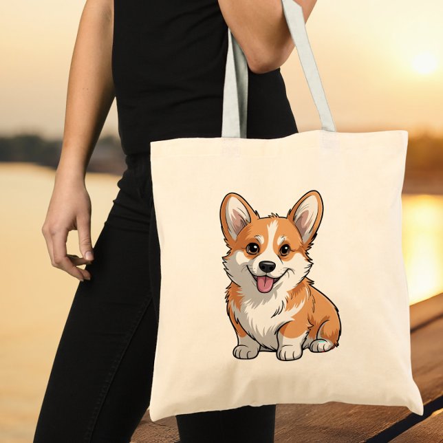Cute Corgi Mom Puppy Dog Lover Gift Fur Mama Tote Bag (Creator Uploaded)