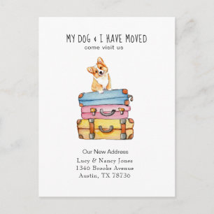 Cute Corgi moving announcement Postcard