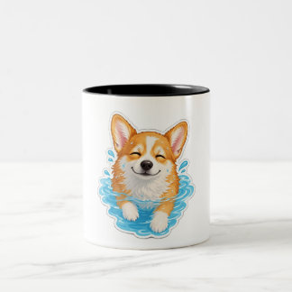  Cute Corgi Mug, Two-Tone Coffee Mug