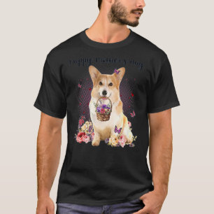 Cute Corgi Mum Flower Happy Mother's Day Love Dog T-Shirt