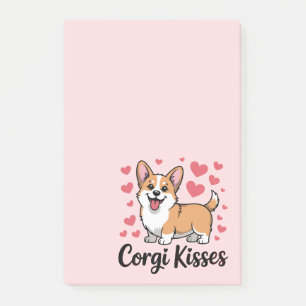 Cute Corgi Mum Gift Pink Hearts Puppy Dog Lover Post-it Notes