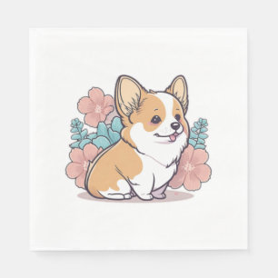 cute corgi napkin