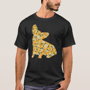 Cute Corgi Owner Flower Floral Silhouette Dog Bree T-Shirt