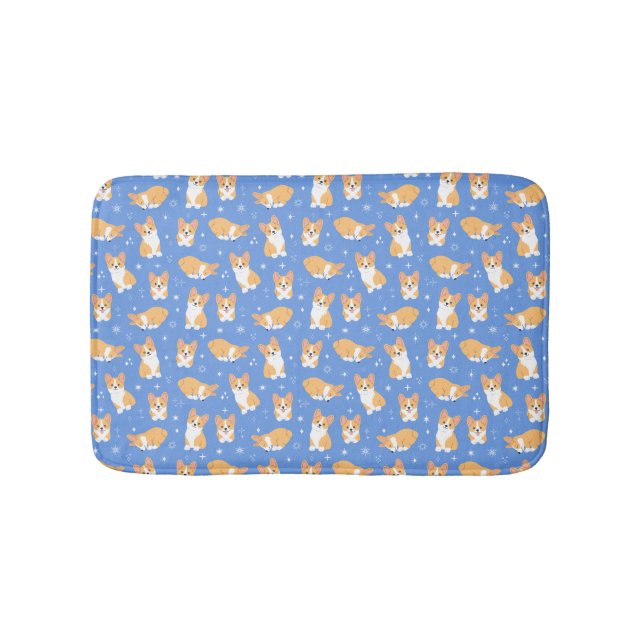 Cute Corgi Pattern Bath Mat (Front)