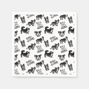 Cute Corgi Pattern Napkin