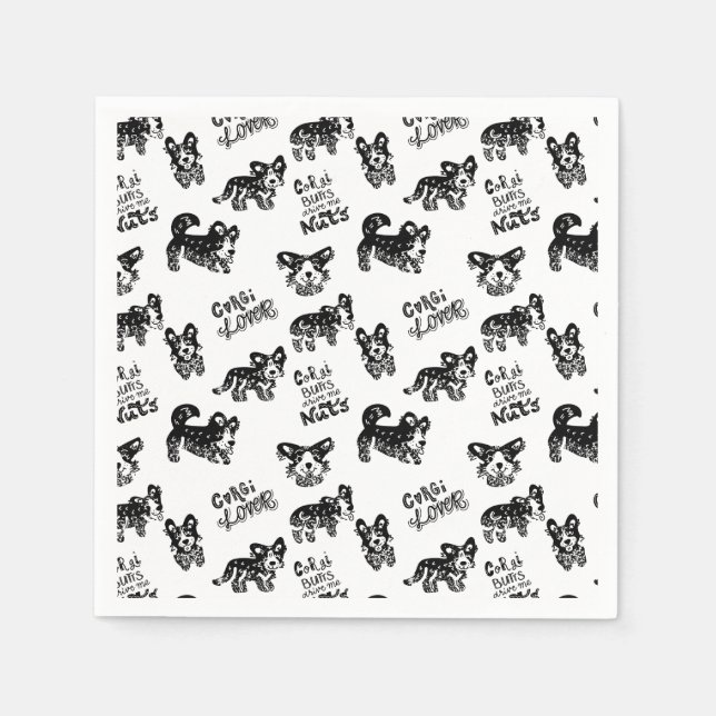 Cute Corgi Pattern Napkin (Front)
