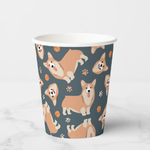 Cute Corgi Pattern Paper Cups