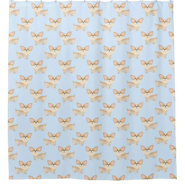 Cute Corgi Pattern Shower Curtain (Front)
