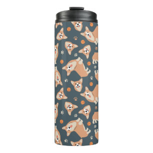Cute Corgi Pattern Thermal Tumbler