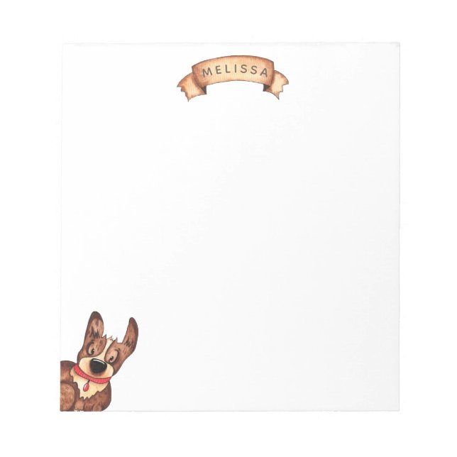 Cute Corgi | Personalised Notepad (Front)