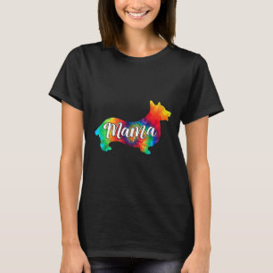 Cute Corgi Psychedelic Art Hippy Dog Mama T-Shirt