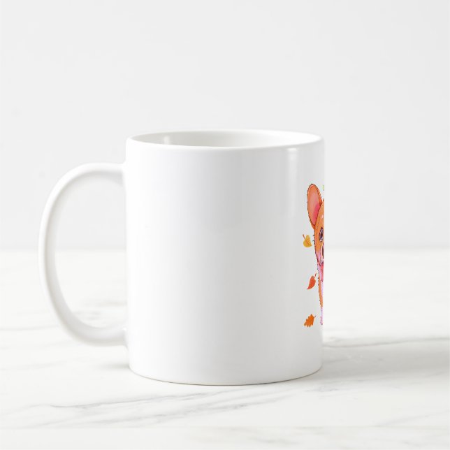 Cute Corgi Pumpkin Head Autumn Leaves Fall Coffee Mug (Left)