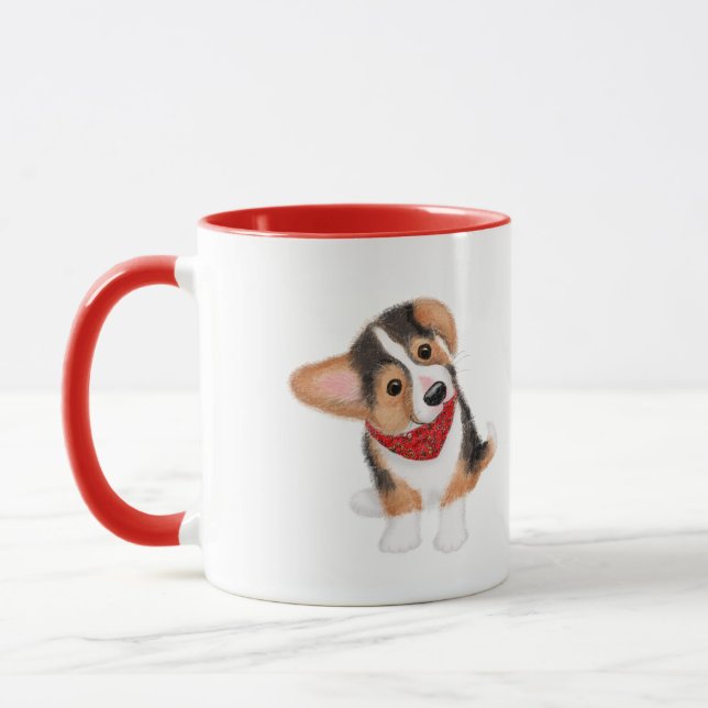 Cute corgi puppy personalised mug (Left)