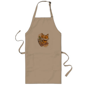 Cute Corgi Puppy with Bubble Tea Long Apron
