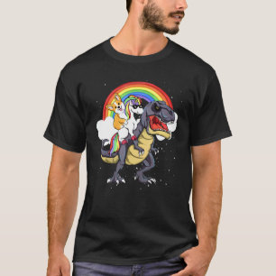 Cute Corgi Ride Unicorn Ride Dinosaur Gif T-Shirt