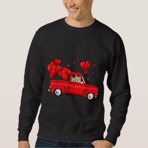 Cute Corgi Riding Red Truck Love Valentine's Day G Sweatshirt