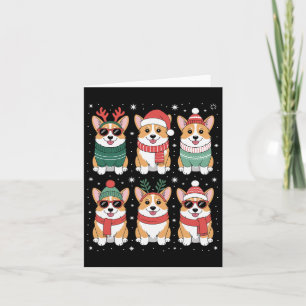 Cute Corgi Santa Hat Christmas  Card